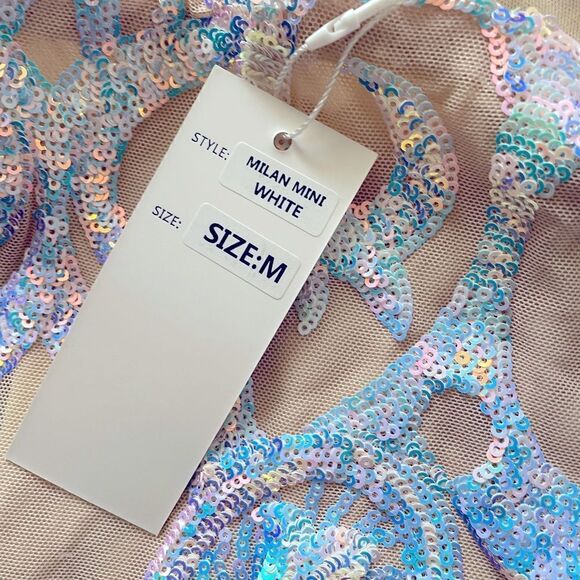 NWT VELVI Milan Mini Sequin Dress Size Medium - Picture 7 of 9